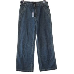 Polo Jeans Co Ralph Lauren Carpenter Pants Womens 6 Blue NEW Wide Leg Utility